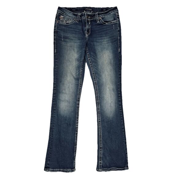 Vigoss Slim Boot Jeans Womens 6 Blue Heritage Fit Distress Measures 30 x 29.5 - Picture 1 of 10